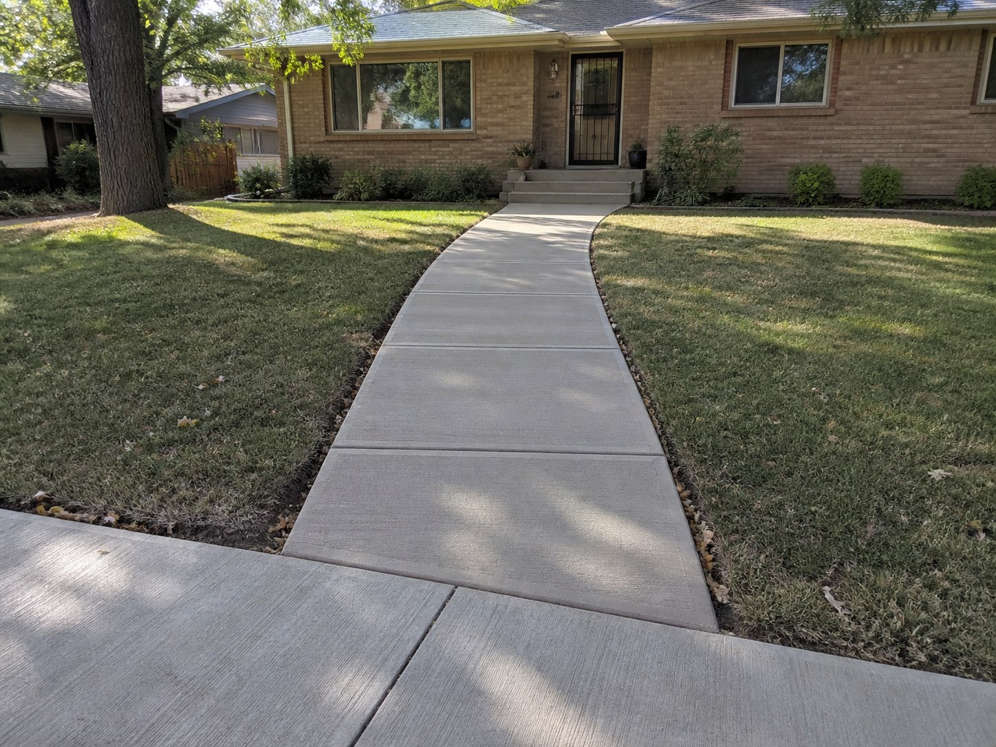 Broom-finished sidewalk