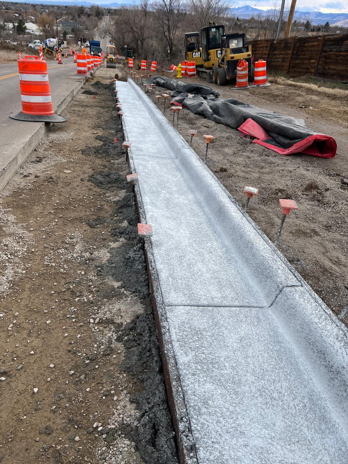 Broom-finished sidewalk