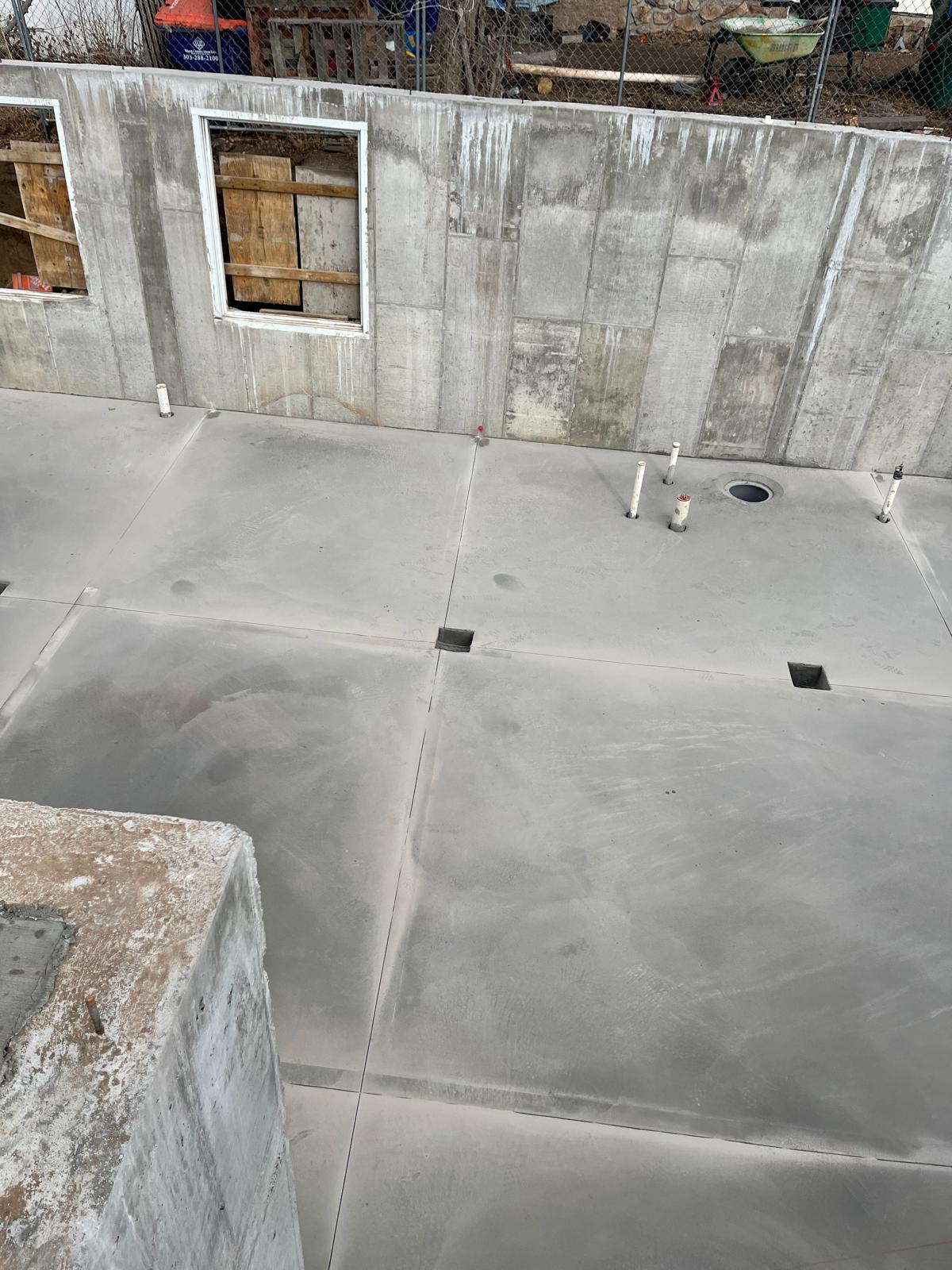 Basement slab and walls
