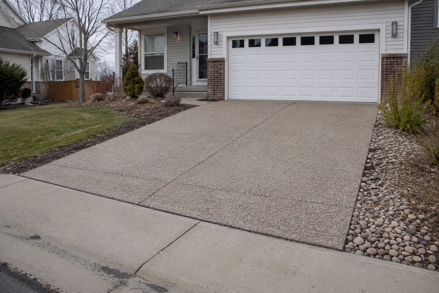 Exposed-aggregate driveway